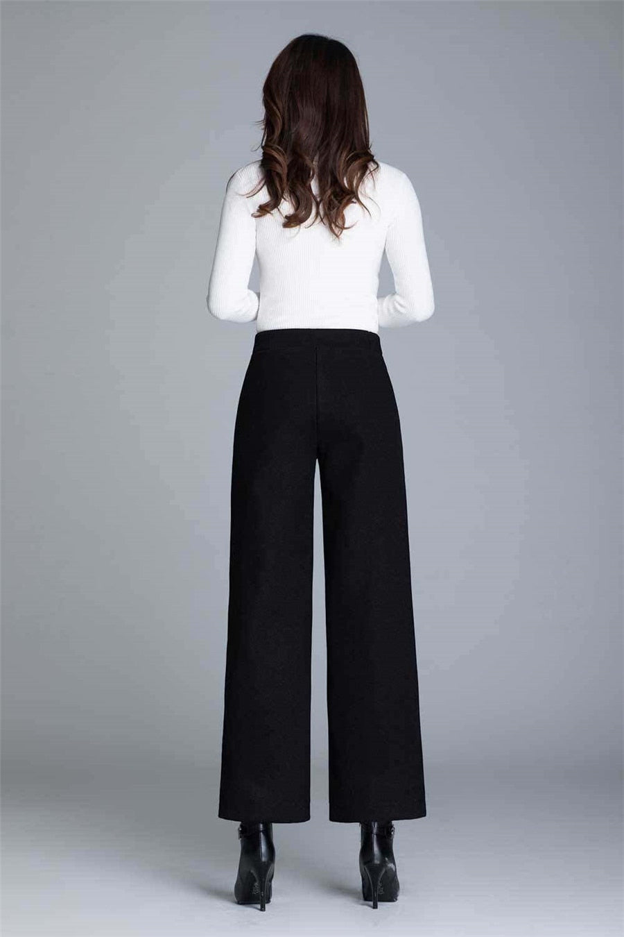 JuliaFashion-Pendent Chic High Waist Loose Classic Straight Trousers