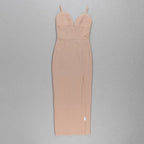 JuliaFashion - 2024 V-Neck Spaghetti Strap Club Celebrity Runway Party Dresses