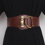 JuliaFashion-Big Gold Color Pin Buckle Waistband Female Waist Belt
