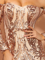 JuliaFashion - Sexy Off the Shoulder Sequin Party Dress