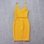 JuliaFashion - 2024 Strap Belt Sashes V-Neck Bodycon Bandage Dress