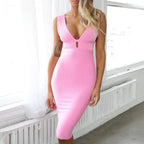 JuliaFashion - Sexy Cut Out Rayon Club Party Dress