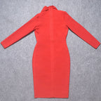 JuliaFashion-Light Brown Deep V-Neck Fabric Bodycon Dress