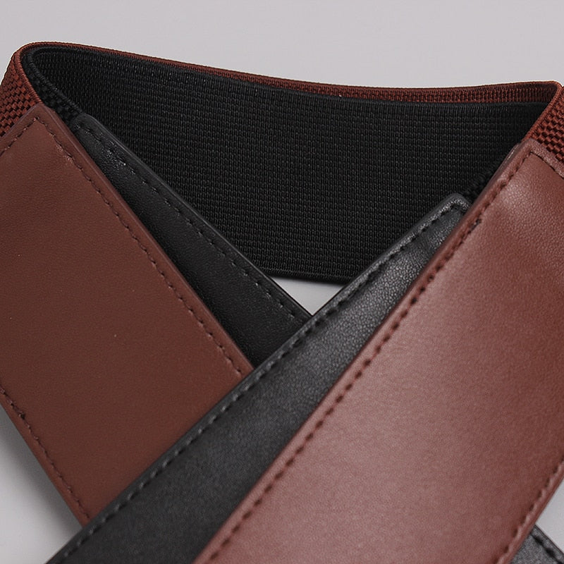 JuliaFashion-Big Gold Color Pin Buckle Waistband Female Waist Belt