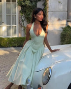 Halter Neck Corset Midi Dress