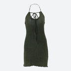 Halter Neck Knitted Mini Dress