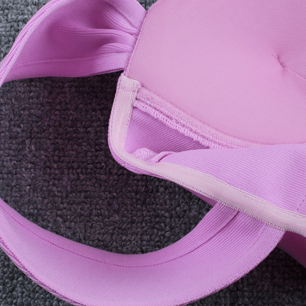 JuliaFashion - Purple Bodycon Draped Off Shoulder Party Dress