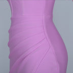JuliaFashion - Purple Bodycon Draped Off Shoulder Party Dress