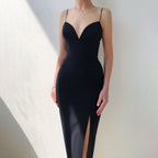 JuliaFashion - 2024 V-Neck Spaghetti Strap Club Celebrity Runway Party Dresses