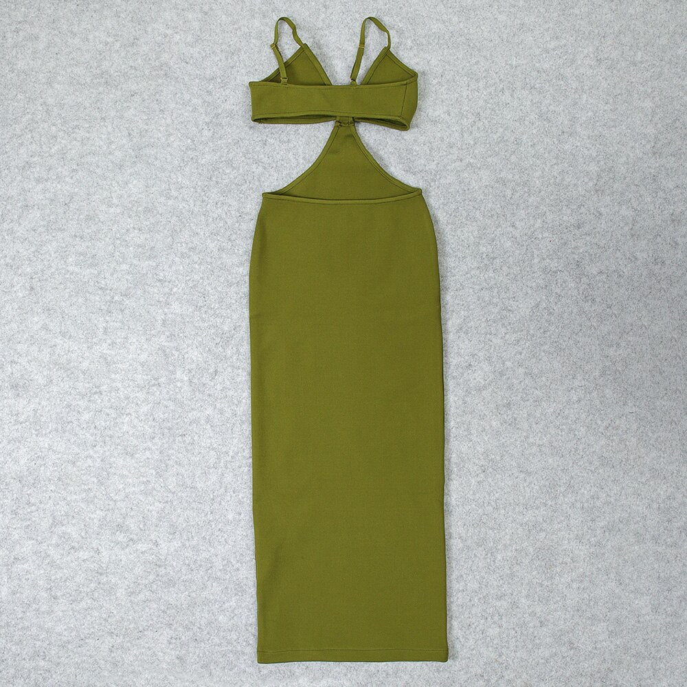 JuliaFashion - 2024 Sexy Brown Club Celebrity Evening Hollow Party Dresse