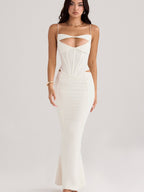 JuliaFashion-High Quality Satin Bodycon Corset Dress