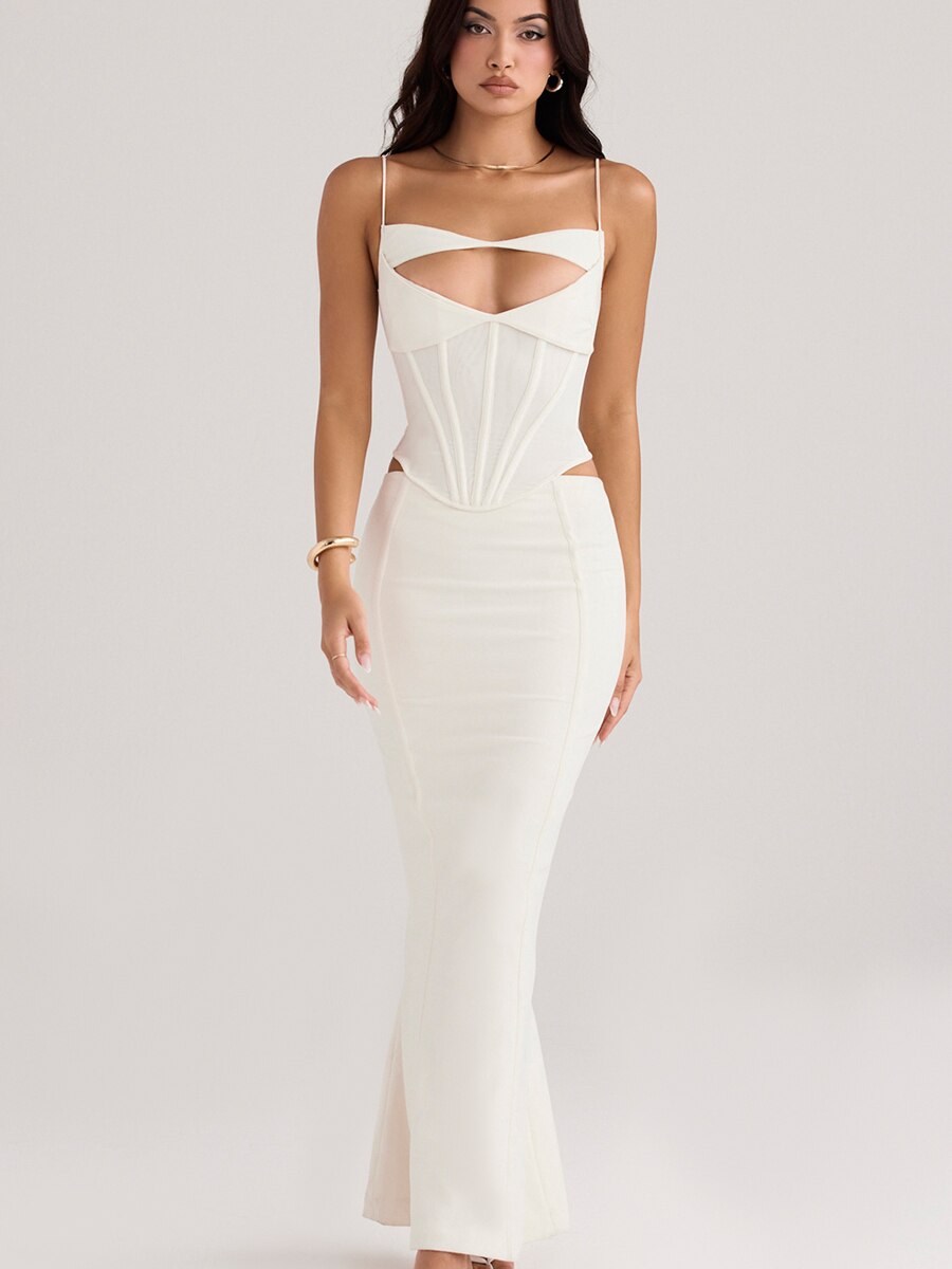 JuliaFashion-High Quality Satin Bodycon Corset Dress