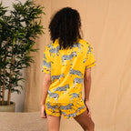 JuliaFashion-Animal Print Sleepwear Short Sleeve Suit