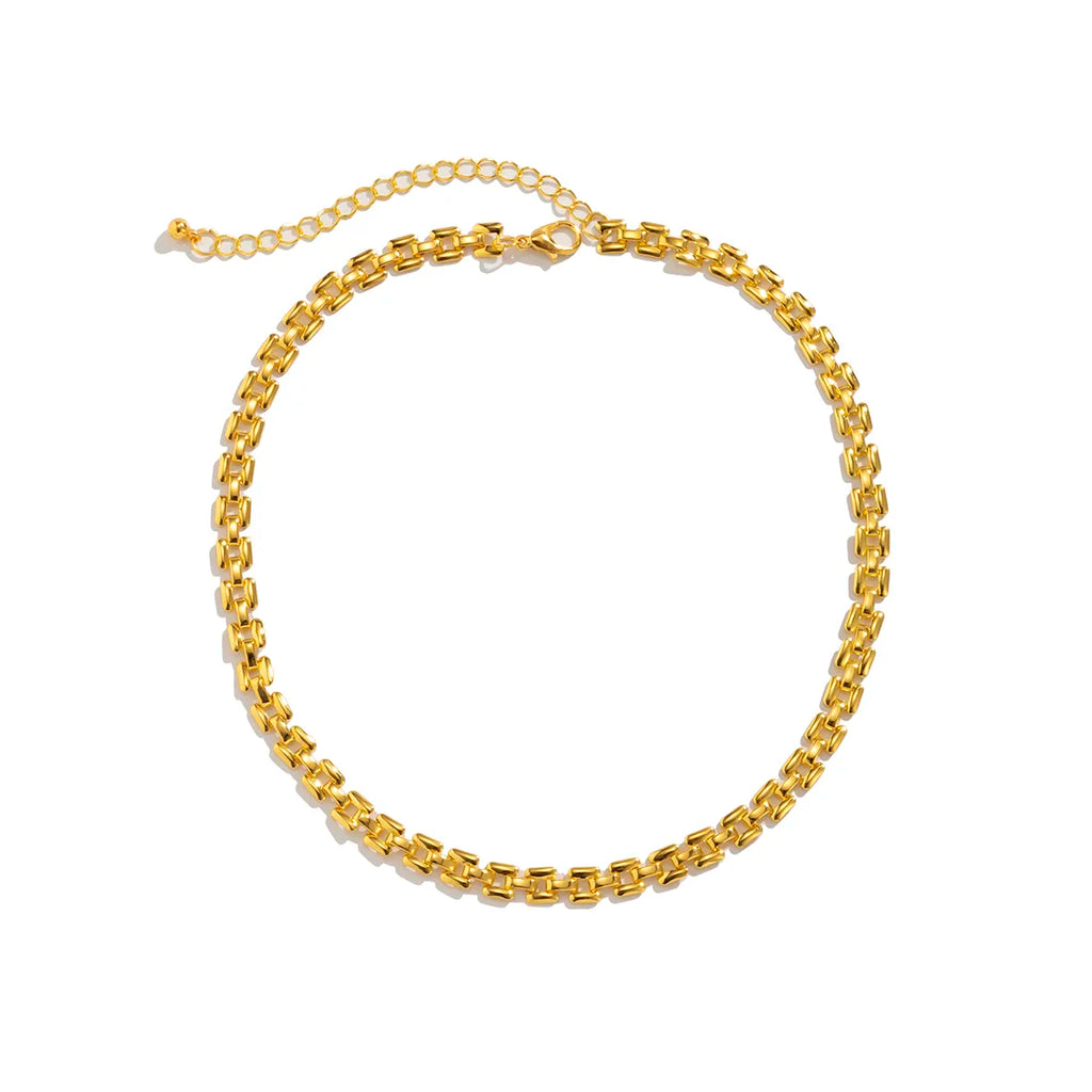 JuliaFashion-Geometric Square Link Chain Necklace