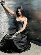 Tube Top Leather Buckle Vintage Backless Strapless Harajuku E-Girls 90s Streetwear Sexy Club Dress