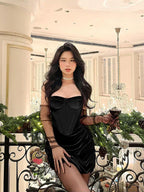 Gothic Velvet Sleeveless Lolita Emo Grunge Punk Sexy Elegant Mini Dress