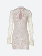 Lace Cut Out Mini Dress