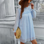 JuliaFashion - 2024  Solid Ruffles High Waist Bohemian Sexy Beach Mini Dress