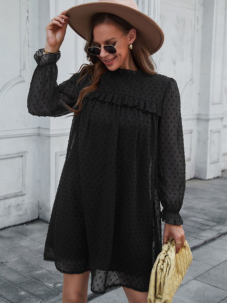 JuliaFashion - 2024  Solid Ruffles High Waist Bohemian Sexy Beach Mini Dress