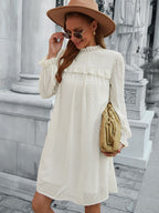 JuliaFashion - 2024  Solid Ruffles High Waist Bohemian Sexy Beach Mini Dress