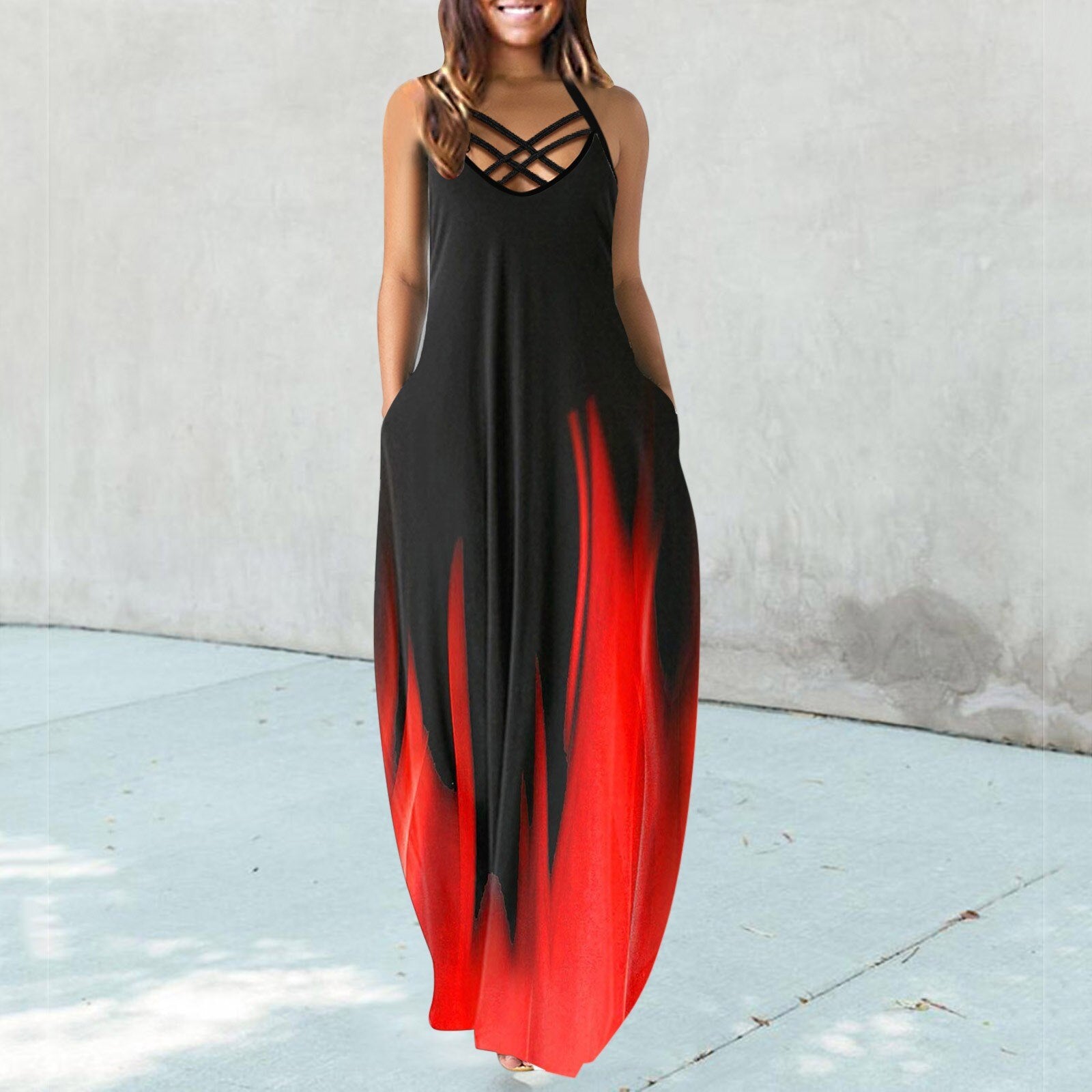 JuliaFashion-Bohemian Sleeveless Elegant Robe Boho Dress