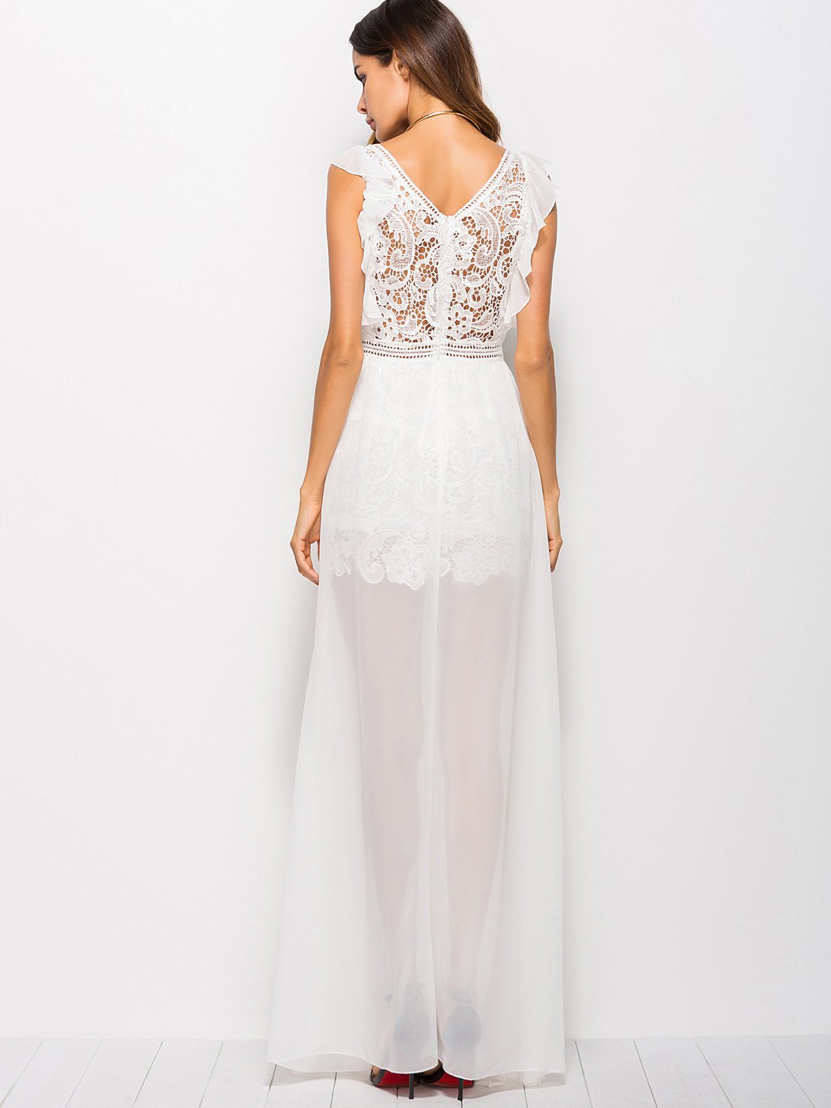 JuliaFashion-Little Crush Mesh Lace Maxi Dress