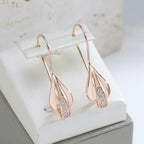 JuliaFashion-Elegant Rose Gold Zircon Dangle Earring