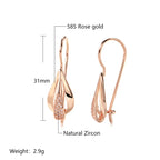 JuliaFashion-Elegant Rose Gold Zircon Dangle Earring