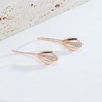 JuliaFashion-Elegant Rose Gold Zircon Dangle Earring