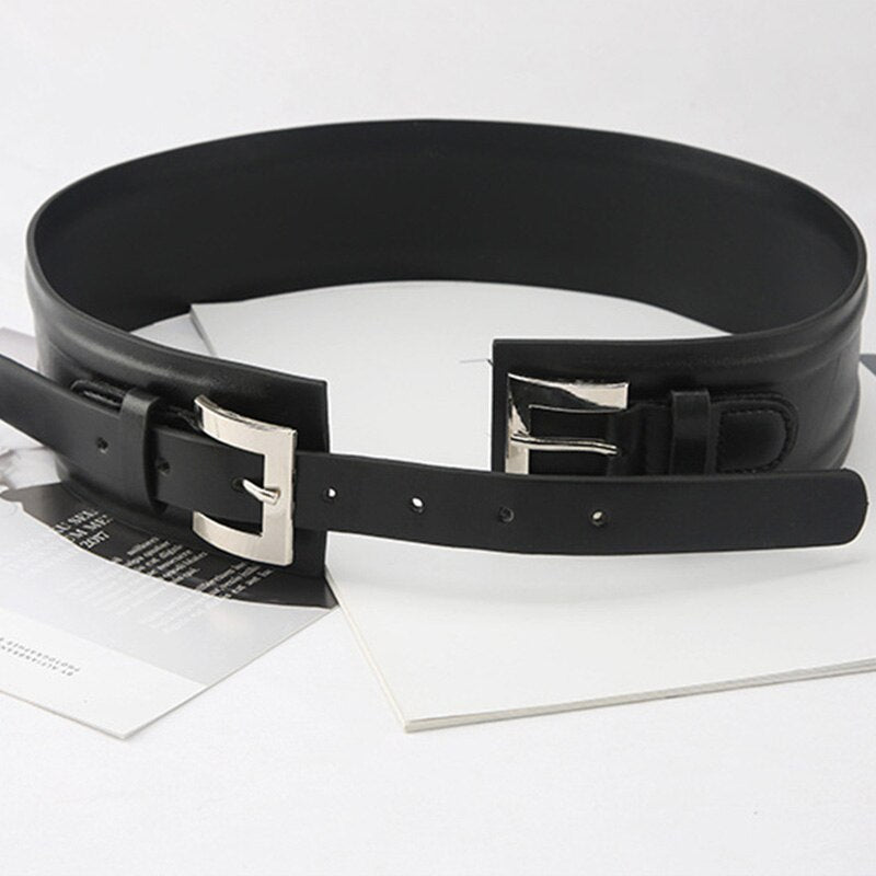 JuliaFashion-Leather Corset Cummerbunds Wild Pin Buckle Belt