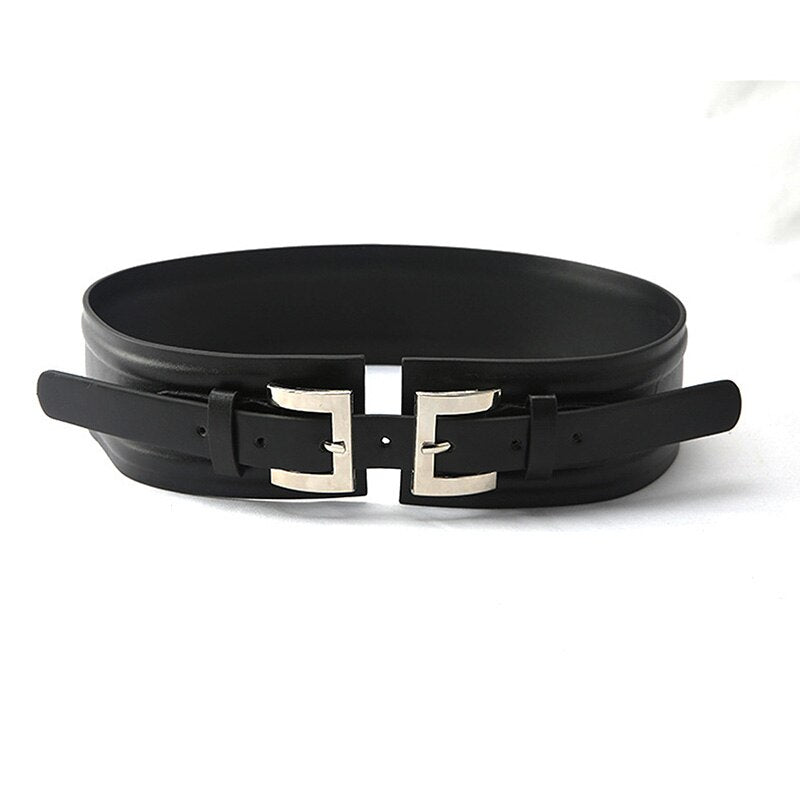 JuliaFashion-Leather Corset Cummerbunds Wild Pin Buckle Belt