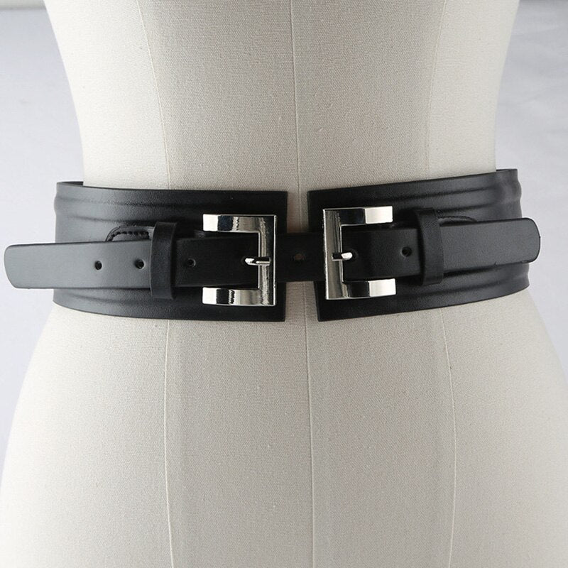 JuliaFashion-Leather Corset Cummerbunds Wild Pin Buckle Belt