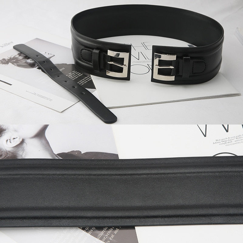 JuliaFashion-Leather Corset Cummerbunds Wild Pin Buckle Belt