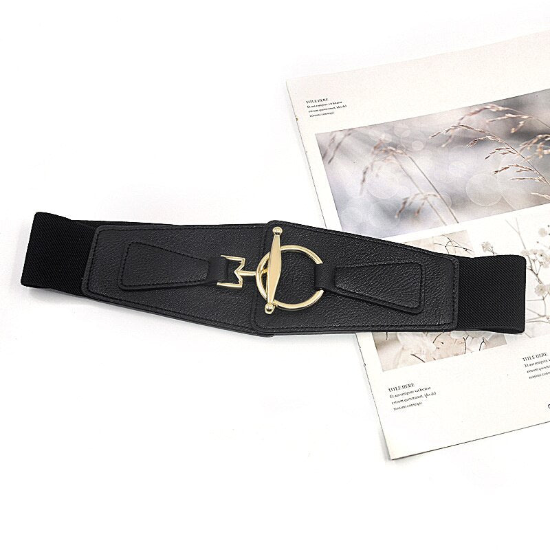 JuliaFashion-Elastic Vintage Luxury Ladies Wide Belt
