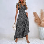 JuliaFashion - Ruffle Sleeve Summer Beach Sundress Boho Dress