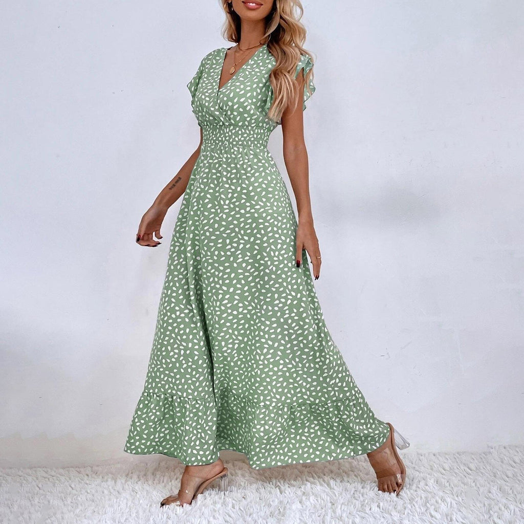 JuliaFashion - Ruffle Sleeve Summer Beach Sundress Boho Dress