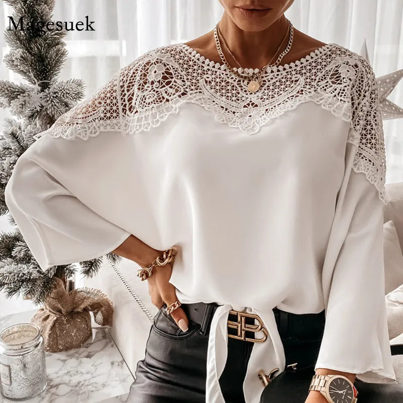 JuliaFashion - 2024 Vintage Elegant Lace Blouses
