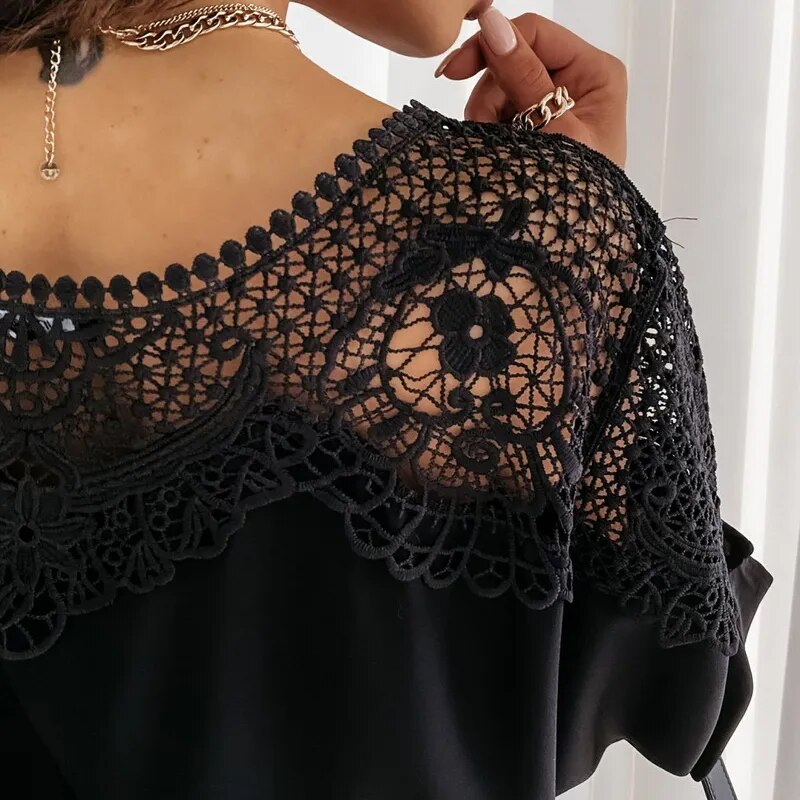 JuliaFashion - 2024 Vintage Elegant Lace Blouses
