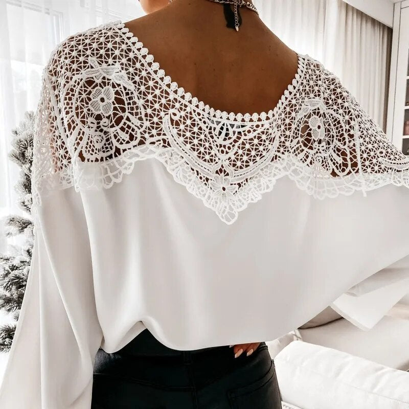 JuliaFashion - 2024 Vintage Elegant Lace Blouses