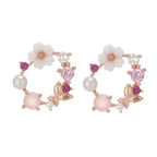 JuliaFashion-Fashionable Silver Floral Statement Earring