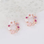 JuliaFashion-Fashionable Silver Floral Statement Earring