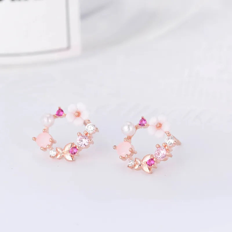 JuliaFashion-Fashionable Silver Floral Statement Earring