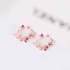 JuliaFashion-Fashionable Silver Floral Statement Earring