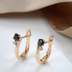 JuliaFashion-Elegant Black Zircon Inlay Earring