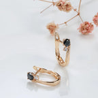 JuliaFashion-Elegant Black Zircon Inlay Earring