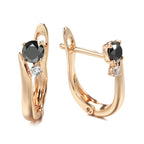 JuliaFashion-Elegant Black Zircon Inlay Earring