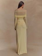 Off Shoulder Cut Out Maxi Dress