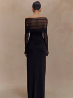 Off Shoulder Cut Out Maxi Dress