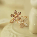 JuliaFashion-Cute Brand Opal Daisy Adjustable Ring