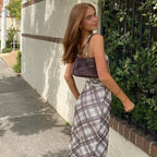 Plaid Slip Midi Dress